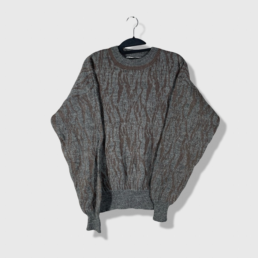 Unionbay Sweater Mens Medium Gray Brown Vintage 90s Grunge Grandpa Core
